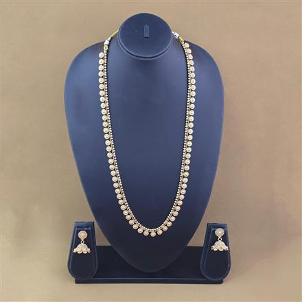 Antique Long Necklace Set With Gold Plating