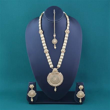 Antique Long Necklace Set With Gold Plating