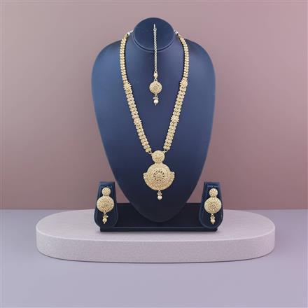 Antique Long Necklace Set With Gold Plating