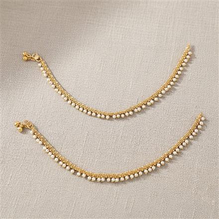 Antique Moti Payal With Gold Plating