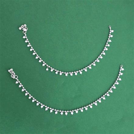 Antique Moti Payal With Rhodium Plating