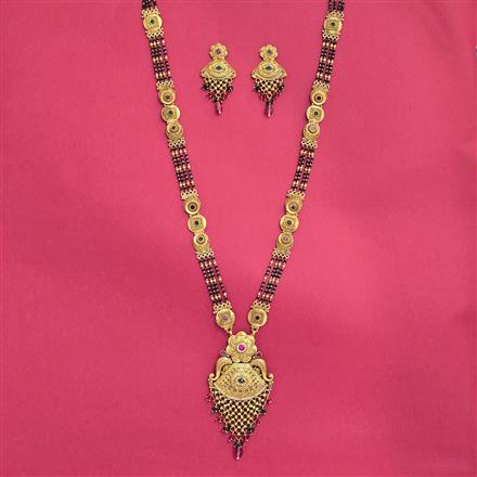 Antique Classic Mangalsutra With Matte Gold Plating