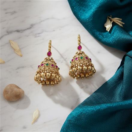 Antique Jhumki With Gold Plating