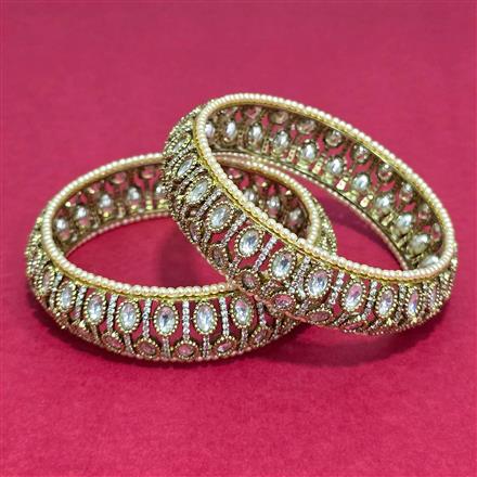 Antique Moti Bangles With Mehndi Plating