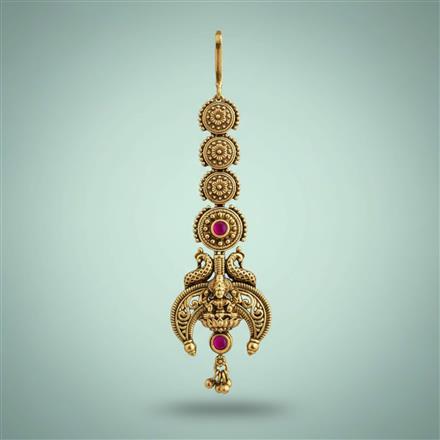 Antique Temple Tikka With Gold Plating