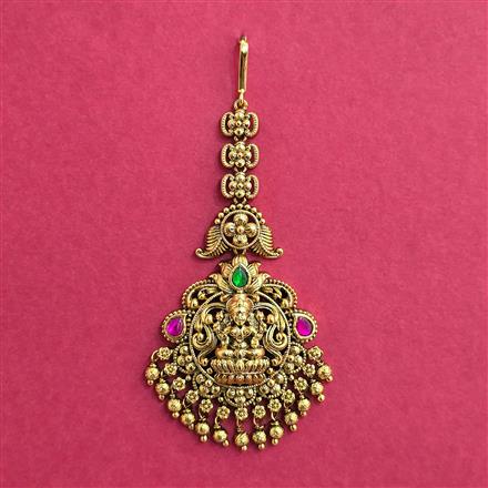 Antique Temple Tikka With Gold Plating