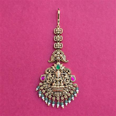 Antique Temple Tikka With Gold Plating