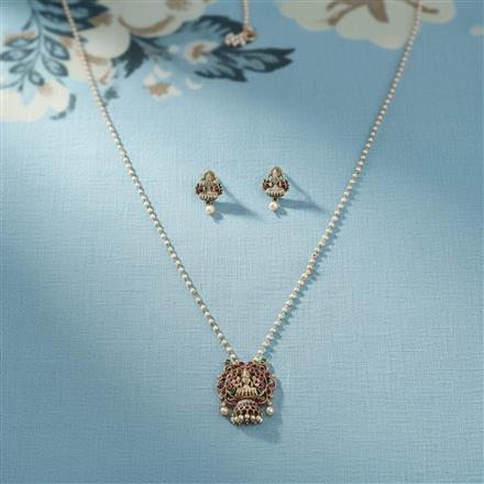 Antique Temple Pendant Set With Gold Plating