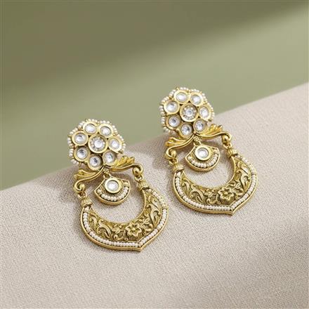 Antique Moti Earring With Gold Plating