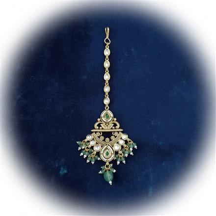 Antique Moti Tikka With Gold Plating