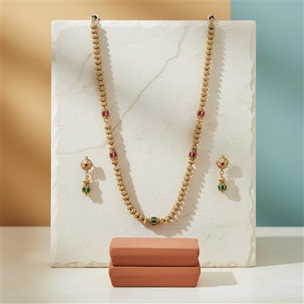 Antique Mala Necklace Set With Gold Plating