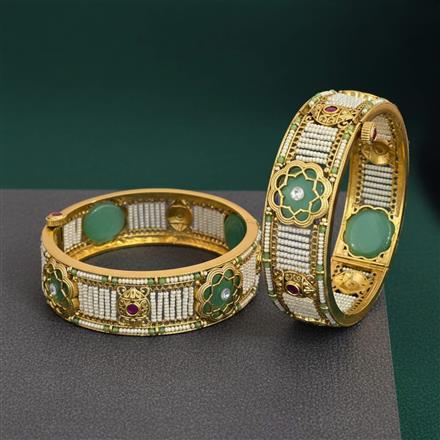 Antique Openable Bangles With Matte Gold Plating