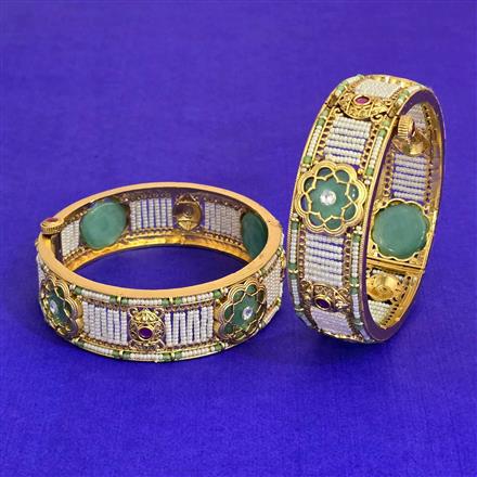 Antique Openable Bangles With Matte Gold Plating