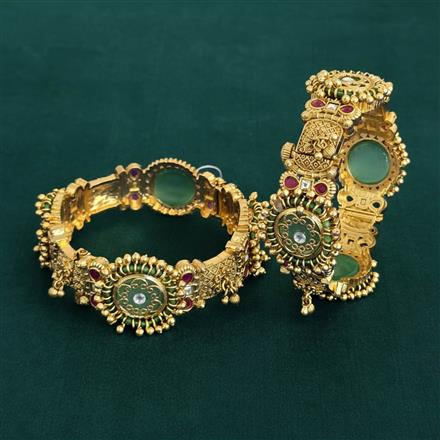 Antique Openable Bangles With Matte Gold Plating