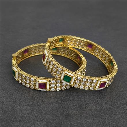 Antique Openable Bangles With Matte Gold Plating