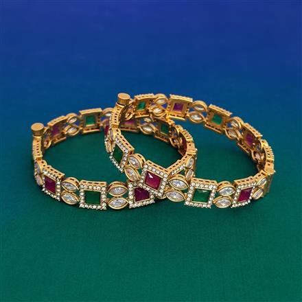 Antique Openable Bangles With Matte Gold Plating