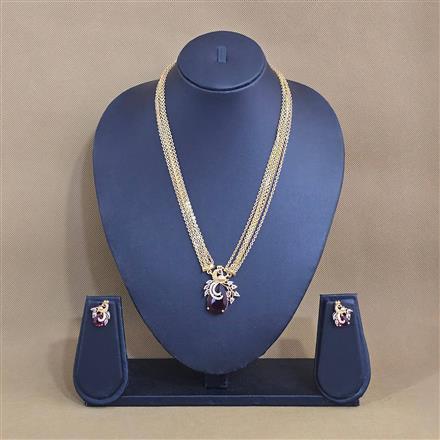 Antique Classic Pendant Set With Matte Gold Plating