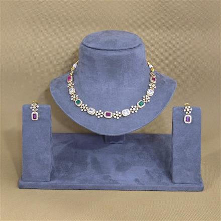 Antique Classic Necklace Set With Matte Gold Plating