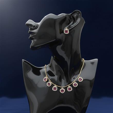 Antique Classic Necklace Set With Matte Gold Plating