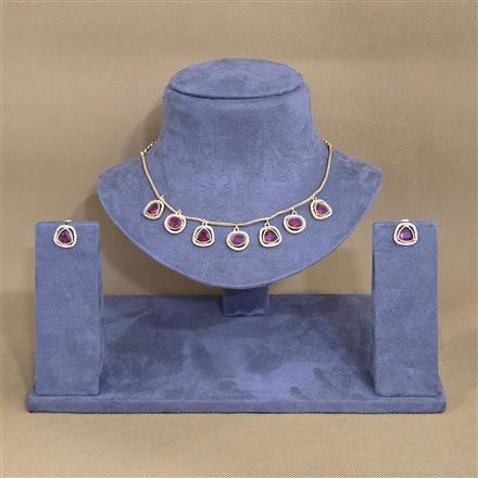 Antique Classic Necklace Set With Matte Gold Plating