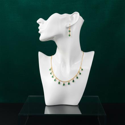 Antique Classic Necklace Set With Matte Gold Plating