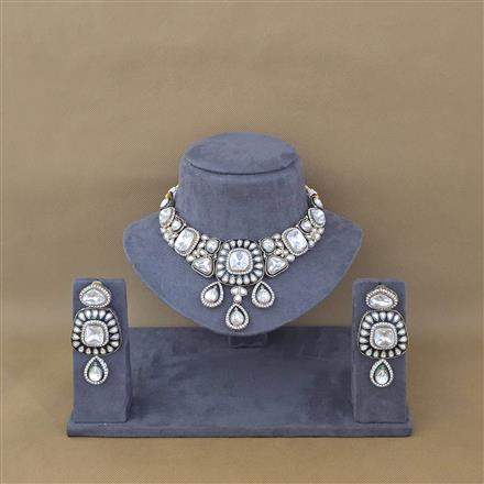 Antique Meenakari Necklace Set With Mehndi Plating