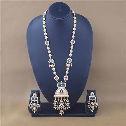 Antique Meenakari Necklace Set With Gold Plating