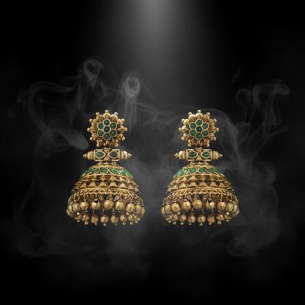 Antique Jhumki With Matte Gold Plating