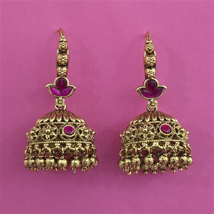 Antique Jhumki with Matte Gold Plating