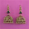 Antique Jhumki with Matte Gold Plating