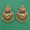Antique Temple Earring With Matte Gold Plating