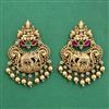 Antique Temple Earring With Matte Gold Plating