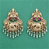Antique Temple Earring With Matte Gold Plating