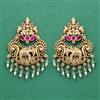 Antique Temple Earring With Matte Gold Plating