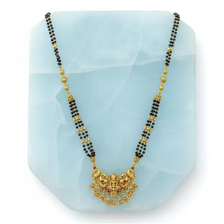 Antique Classic Mangalsutra With Matte Gold Plating
