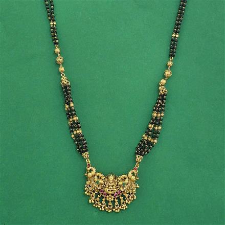 Antique Classic Mangalsutra With Matte Gold Plating