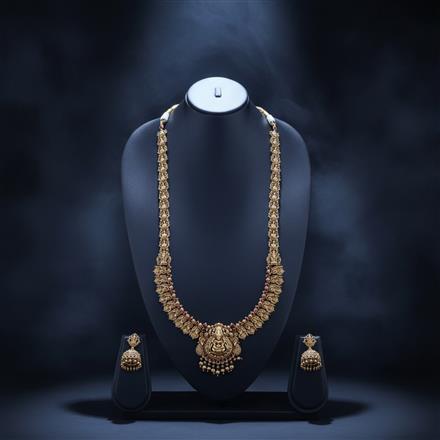 Antique Long Necklace Set With Gold Plating