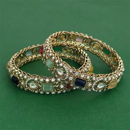 Antique Classic Bangles With Mehndi Plating