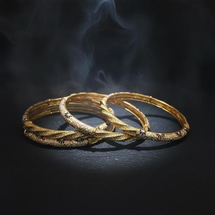 Antique Classic Bangles With Matte Gold Plating