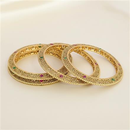 Antique Classic Bangles With Matte Gold Plating