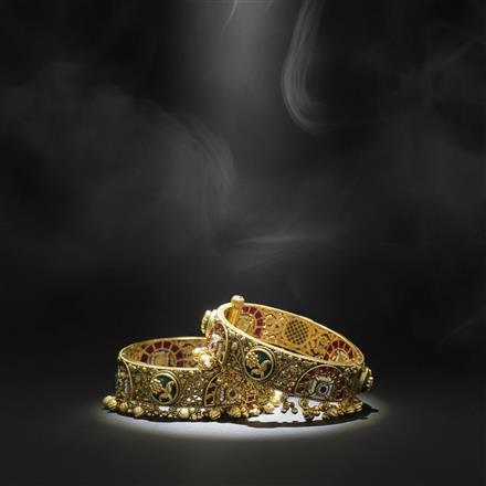 Antique Openable Bangles With Matte Gold Plating
