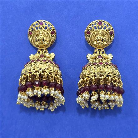 Antique Jhumki With Matte Gold Plating