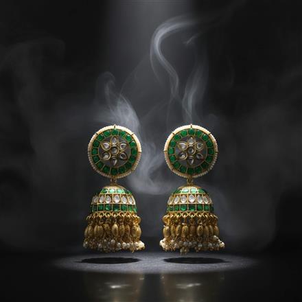 Antique Jhumki With Matte Gold Plating