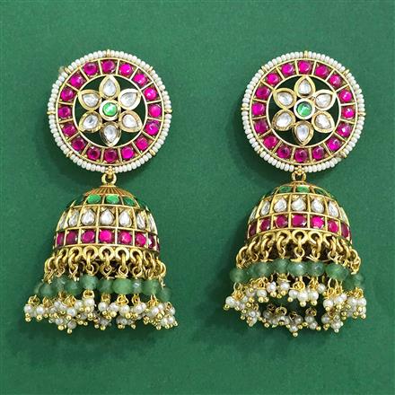 Antique Jhumki With Matte Gold Plating