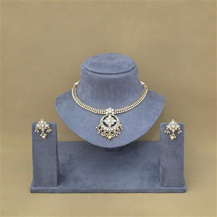 Antique Classic Necklace Set With Matte Gold Plating