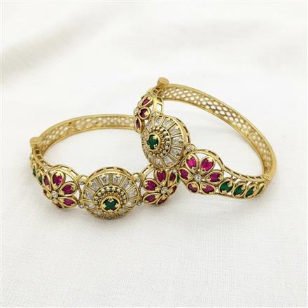 Antique Openable Bangles With Matte Gold Plating