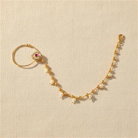 Antique Moti Nose Ring With Gold Plating
