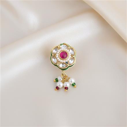 Antique Moti Nose Ring With Gold Plating