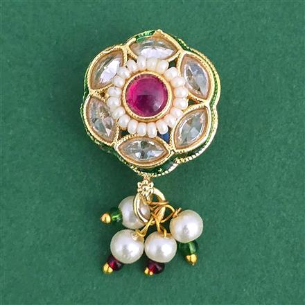 Antique Moti Nose Ring With Gold Plating
