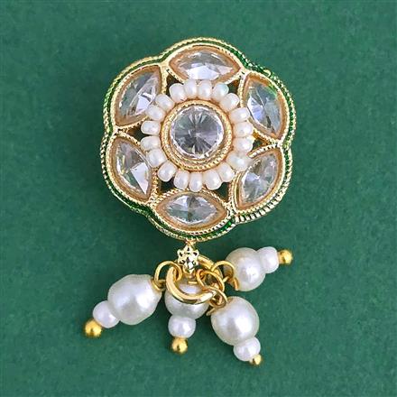 Antique Moti Nose Ring With Gold Plating